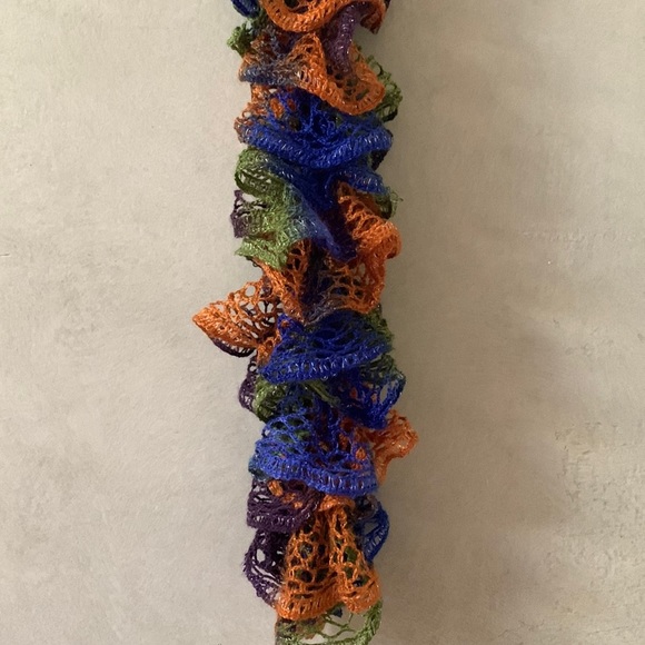 Artisan Handcrafted Ruffled Crochet / Knit Scarf - Picture 7 of 17